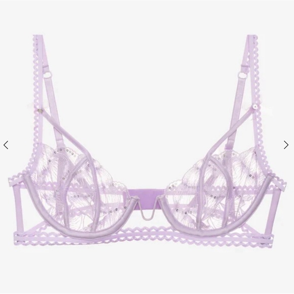 ❤️NWT For Love & Lemons Purple Sequined Bra & Panty Set Size M❤️ - Picture 5 of 17